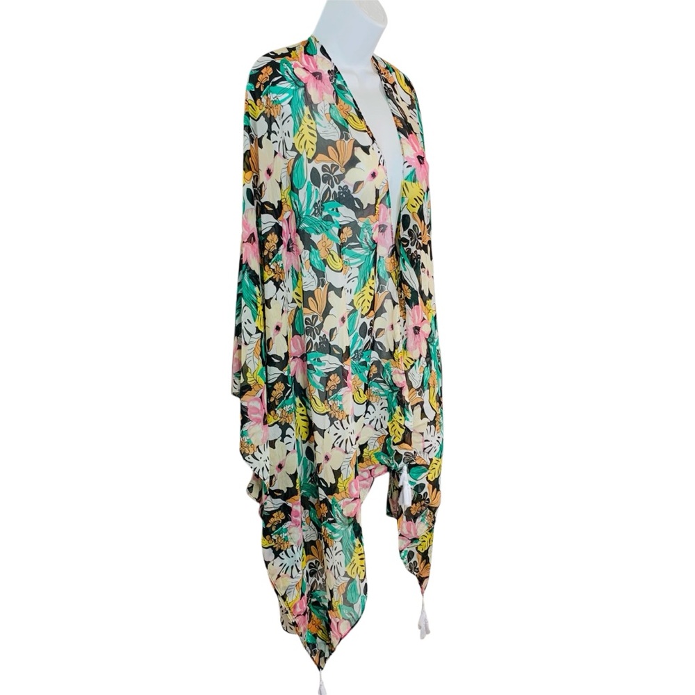 LANE BRYANT Ruana Floral Beach Cover Up - Picture 2 of 7